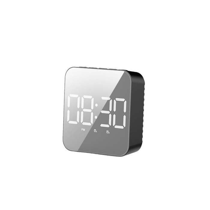 White - LED Clock Student Alarm Clock Plug-In Dual-Purpose Large Screen Display Digital Clock Voice-