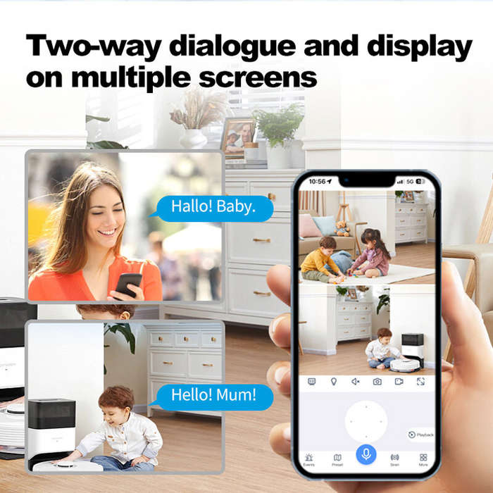 EU Plug - 4MP 5G Dual Band Dual Lens WIFI Wireless Security Camera PTZ Panoramic View Color Night Vi