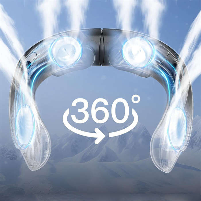 Blue - Tevorex Neck Fan Cooling Rechargeable Air Conditioning Fans Air Cooler 4000mAh Air Conditione
