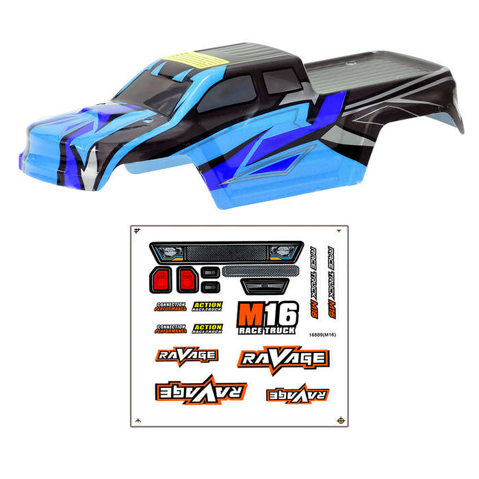 Blue - HBX Haiboxing 16889 16889A PRO 1/16 RC Car Parts Body Shell w/ Sticker Vehicles Models Spare