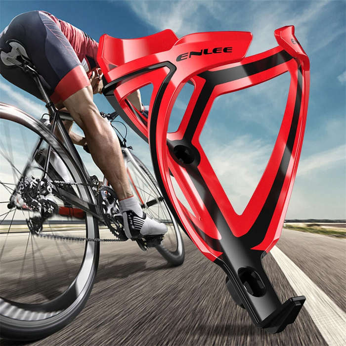 White - ENLEE Dual Color Bicycle Water Bottle Holder Tough Hardness Wear-resistant Lightweight Bike