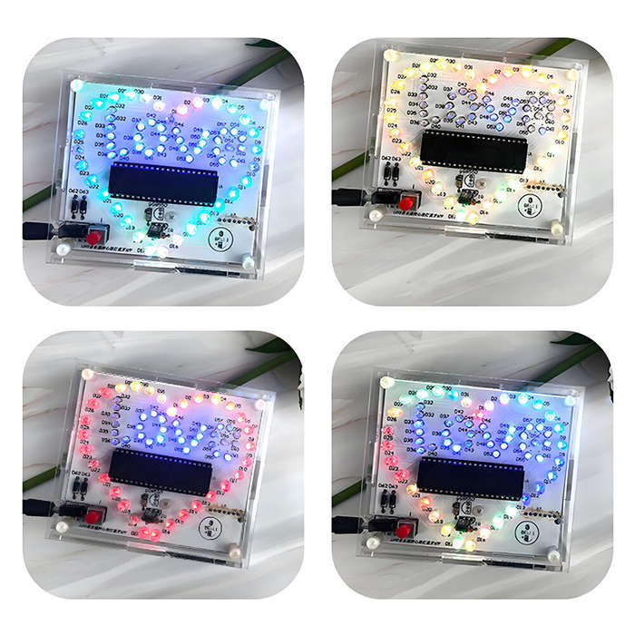 bluetooth version - LOVE Shape LED Colorful Music Remote Control Light 10 Animation Modes Bluetooth