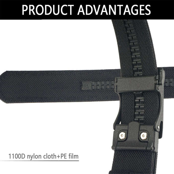 Black - TUSHI 120cm Automatic Buckle Men Tactical Belt 1100D Nylon Thickened Hardened Double-layer M