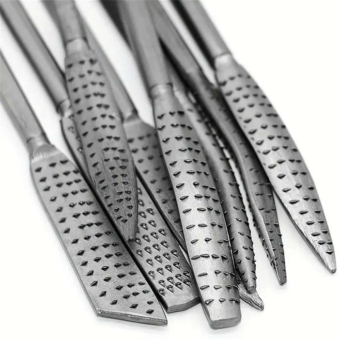 8PCS Double Ended Wood Carving File Kit Metal Riffler Wood Rasp Set Special Shaped Tools Perfect for