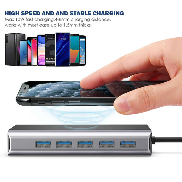Bakeey FX14W 13 in 1 USB-C Hub Docking Station Adapter with 1*PD/ 1*SD/ 1*TF/ 5*USB 3.0/ 1*HDMI/1*LA
