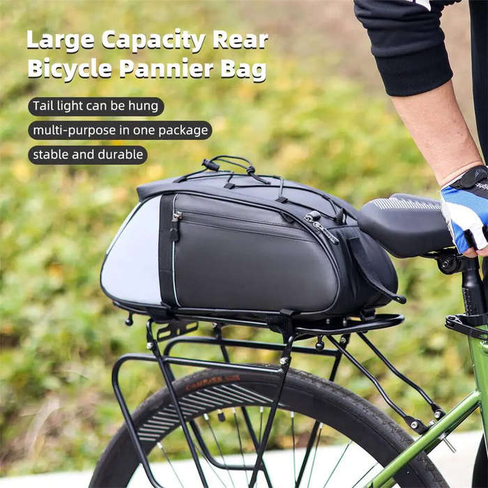 Colorful - XANES 4L Bicycle Pannier Bag Multi-Purpose Wear-resistant Bike Rear Rack Bag Night Reflec