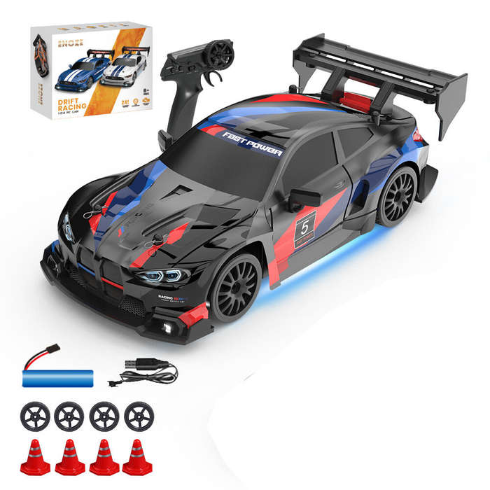 Black - ENOZE 8607 RTR 1/24 2.4G 4WD 30km/h Drift RC Car GTR Mini Race High Speed Racing LED Light O
