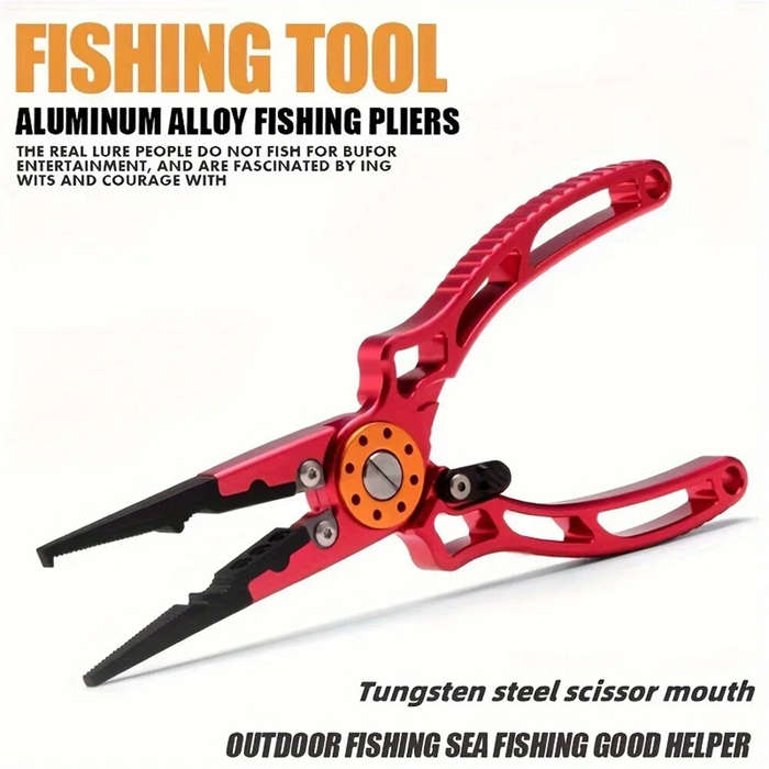 Red - IPRee Aviation Aluminum Wire Pliers Multi-functional Fishing Pliers Outdoor Fishing Tools Fish