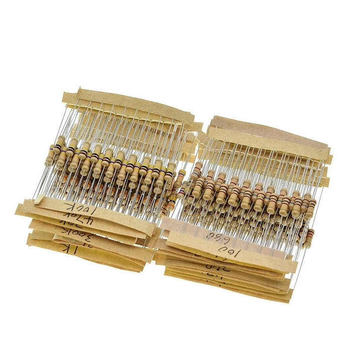 300PCS 30 Values Film Resistors Package 1/2W 5% 10R-1M Carbon Film Metal Resistors Assortment Kit Se