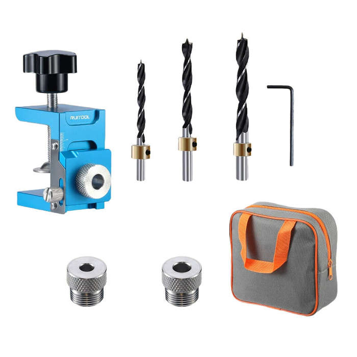 #A - Shelf Hole Locator Aluminum Alloy Positioning Clamp 6mm 8mm 10mm 12mm Drill Sleeve Precision La
