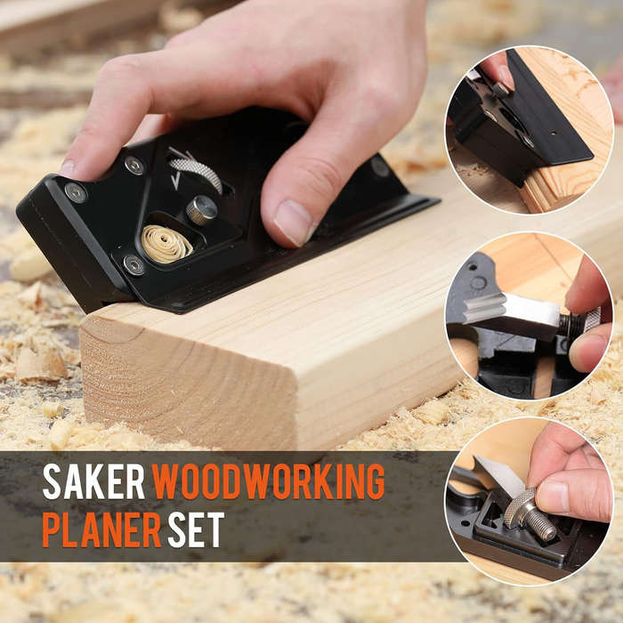 Black - Chamfer Plane Woodworking Corner Edge Flattening Tool Adjustable Depth High Carbon Steel Bla