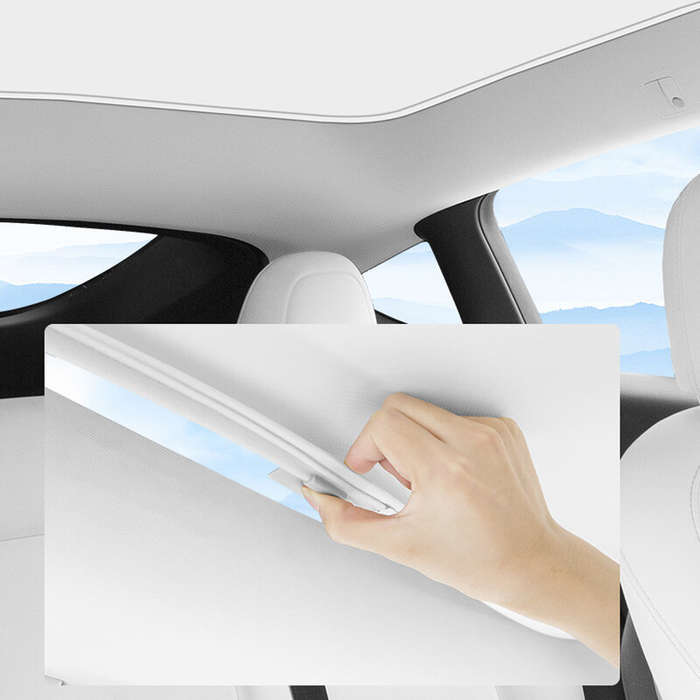 Model Y - 4pcs Car Top Split Sunshade Cover Heat Insulation Crystal Sunshade Cover Roof Sunshade Fro