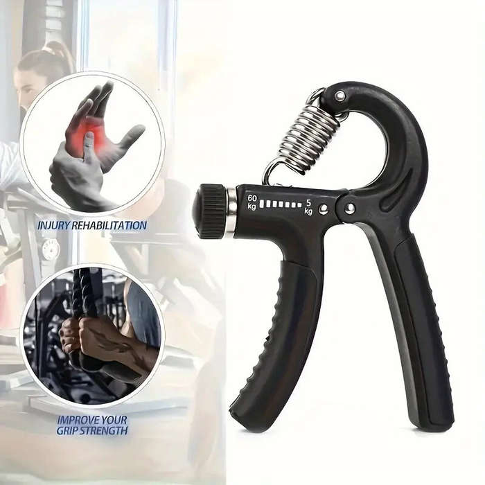 Black - KALOAD 1Set 5-60kg Adjustable Hand Gripper Strengthener Wrist Exerciser Forearm Ring Grips F