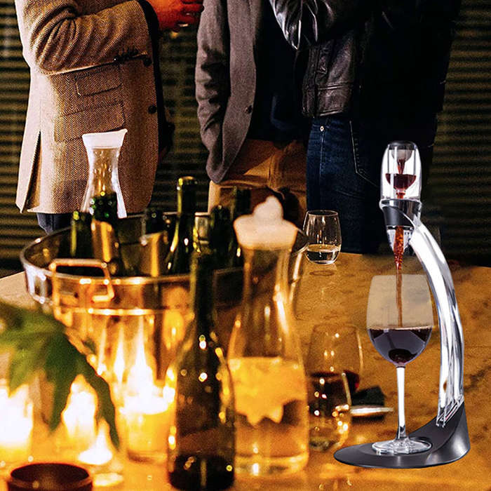 Black - Portable Quick Decanter Red Wine Decanter Set Wine Decanter Wine Dispenser Red Wine Decanter