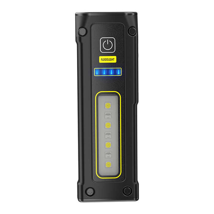 Black - XPG COB LED Flashlight 2000mAh 7Gear Double Light Source Flashlight Mini Torch Magnet Emerge