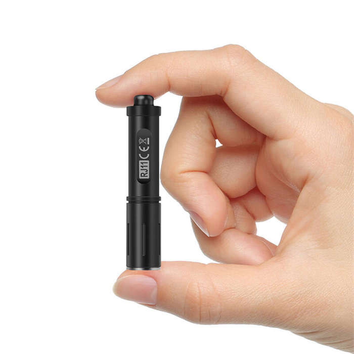 Black - SEEKNITE RJ11 Keychain Flashlight 120LM 3W LED Keychain Light AAA Battery Mini Torch Waterpr