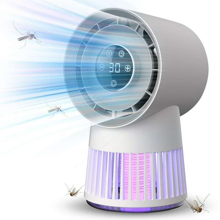 2400mAh - 2-in-1 Mosquito Killing Mini Desk Fan With 2400mAh Battery Electric Mosquito Killer USB Re