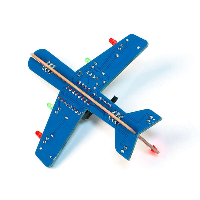 DIY Kit - HU-089 LED Airplane Model DIY Kit NE555 CD4017 Circuit Multi-Color Lights Compact Design B
