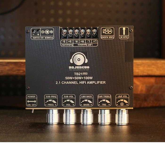 Black - ZK-TB21 PRO 2.1 Channel 5.2 Stereo bluetooth Amplifier Board 50W+50W+100W TPA3116D2 Chip AUX