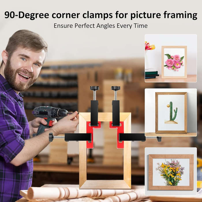 6 Pcs - 6Pcs/Set Aluminum Alloy Square Corner Clamps 90 Degree Right Angle Positioning Square Measur