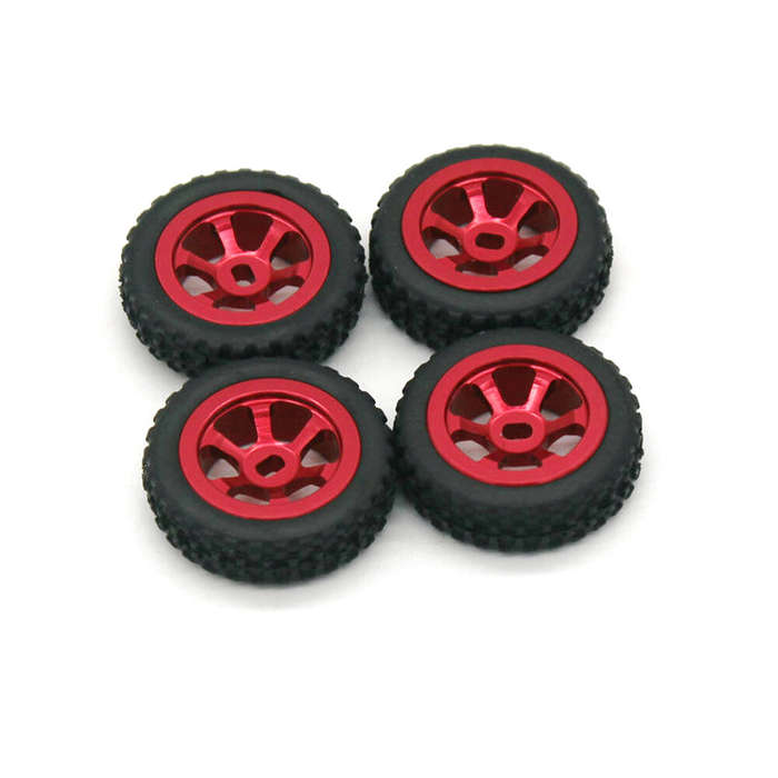 Gold - 4Pcs 1/28 Metal Rally Tire for Wltoys 284131 K989 K979 RC Car Vehicle Models Parts