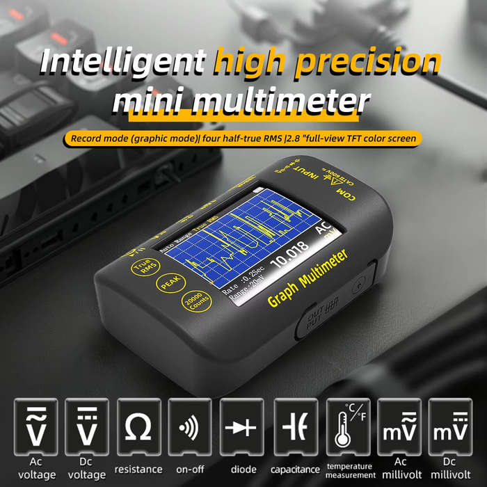 Black - BSIDE S450 Intelligent Digital Multimeter 20000 Counts Voltage Real-Time Waveform Recording
