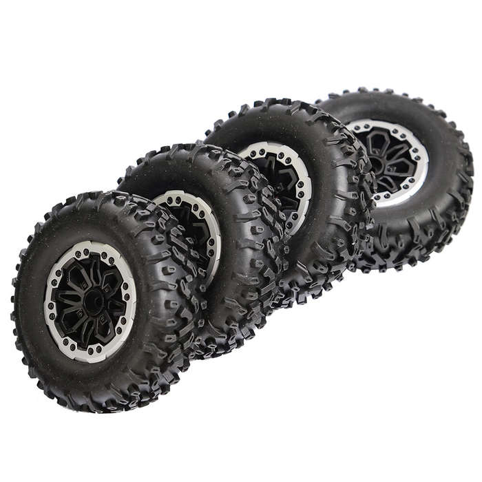 Black - 4PCS LDRC RC Car Upgraded Parts Soft Tires Wheels Rims for 1297 1299 WPL B14 B24 C14 C24 C34