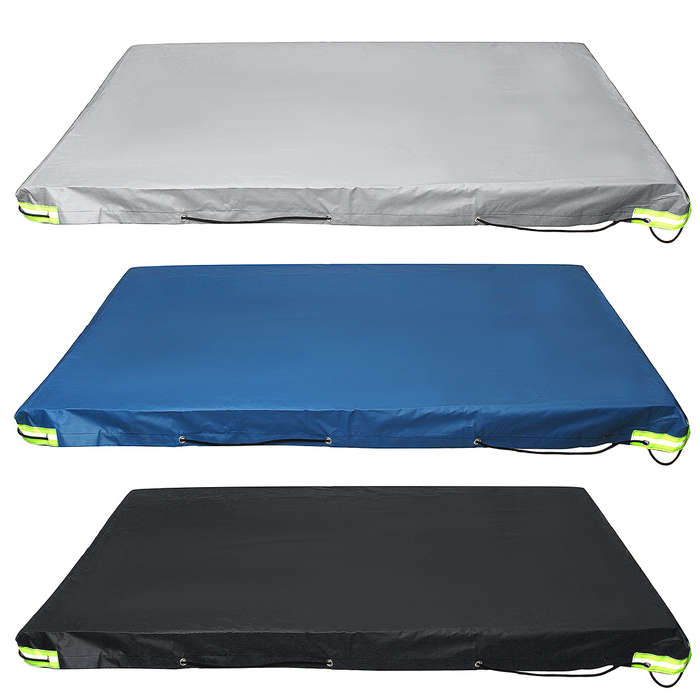 Grey - 600D Trailer Cover Waterproof Windproof Dust Protector With Rubber Belt 155x95x13cm