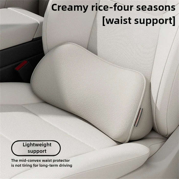 Black - Car Seat Pillow Waist Protection Cushion Memory Foam Core Breathable For Lumbar Support Offi