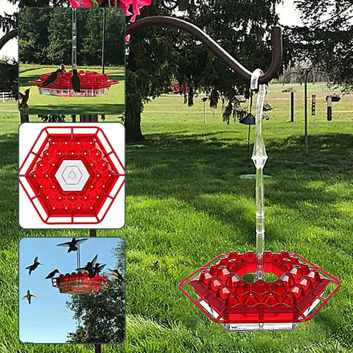 Purple - Hand-Blown Hummingbird Feeder Multi-Feed Ports Easy Clean Mount Acrylic Outdoor Hanging Bir