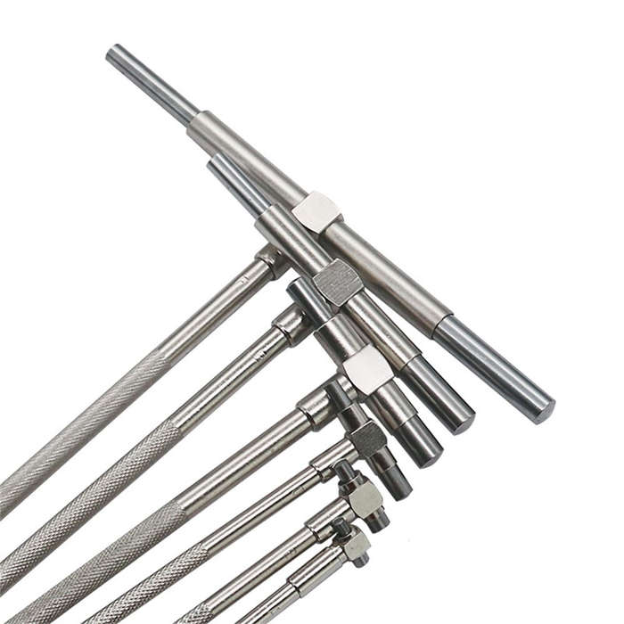 6PCS Telescopic Precision Gauge Set 8-150 mm Internal T Bore Hole Gauge Set Plated Square Head Teles