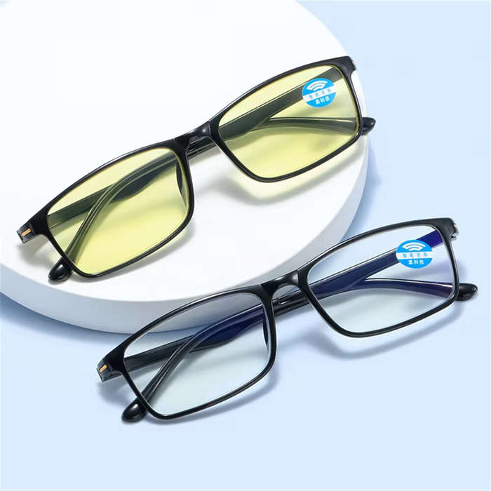 Black Gold - Universal +200 Night Vision/Transparent Reading Glasses for Men Women HD Anti-Blue Ligh