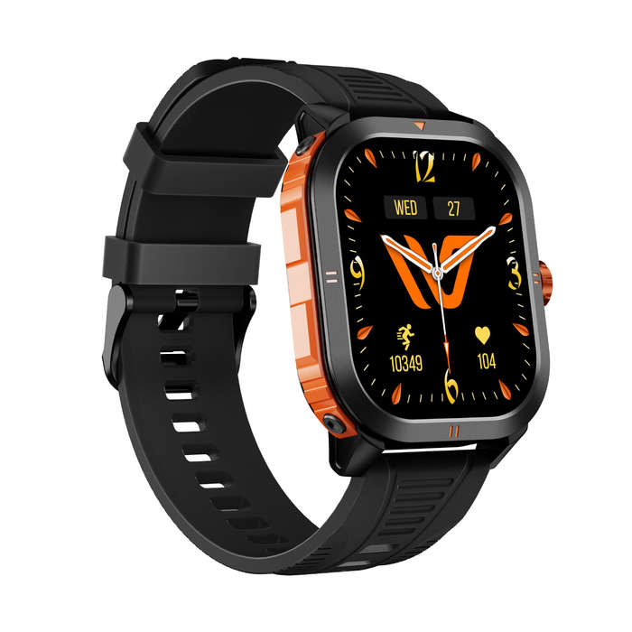 Black - Weofly Pioneers 1.95inch AMOLED Display bluetooth Call Heart Rate Blood Pressure Blood Oxyge