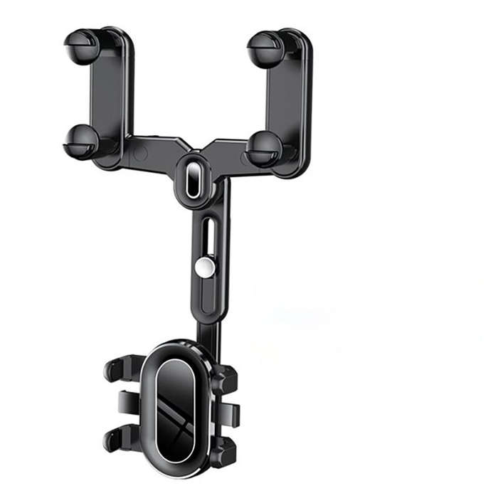 Car Rearview Mirror Bracket Extendable 360 Rotating Multifunctional Phone Mount for Navigation Rever