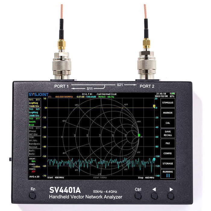 SV4401A 50KHz-4400MHz Vector Network Analyzer 7 inch Touch Screen 100db Dynamic NanoVNA Vector Netwo
