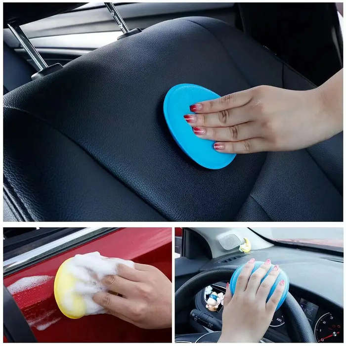 Blue - 12pcs Foam Spray Pads Car Wax Spray Pads, Detailed Introduction of Round Polishing Sponge for