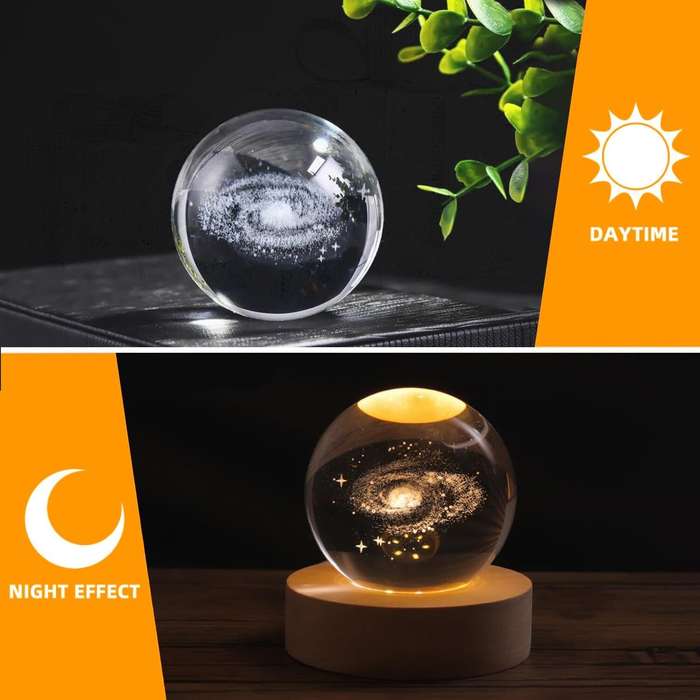 Astronaut - Glowing Crystal Ball 3d Engraved Small Crystal Ball Light Decoration Creative Gift Glowi