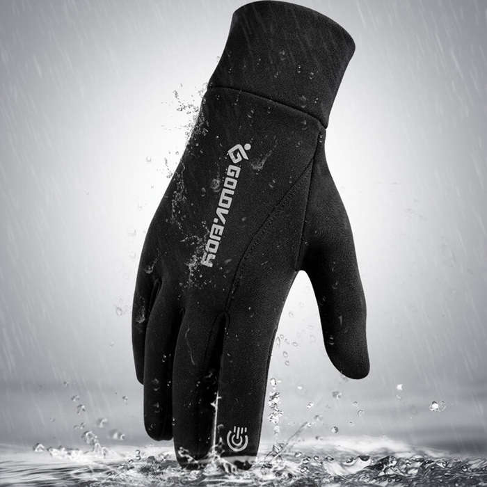 XL - Golovejoy Warm Gloves Touch Screen Windproof Plus Velvet Wear-Resistant Gloves for Cycling Driv