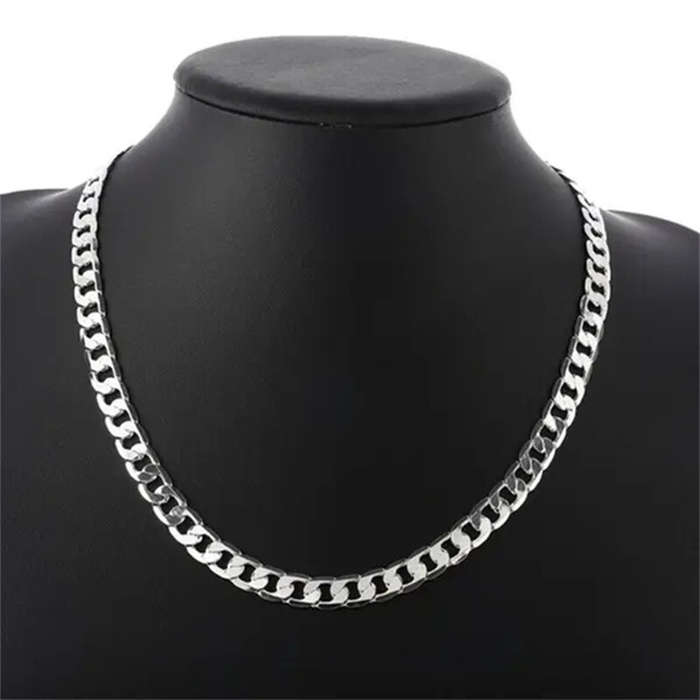 Silver - Fashion Men Women Neck Necklace Classic Chain Jewelry Male Trendy Chain Necklace HipHop Jew