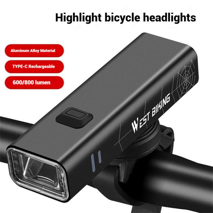 800 Lumens - WEST BIKING 600/800 Lumen Bicycle Headlight Portable Lightweight Aluminium Flashlight W