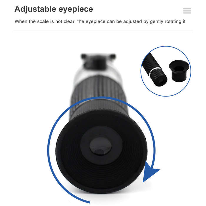 HandHeld Alcohol Refractometer Alcoholometer Alcohol Tester 0-80% Alcohol Sugar Refractometer ATC Wi