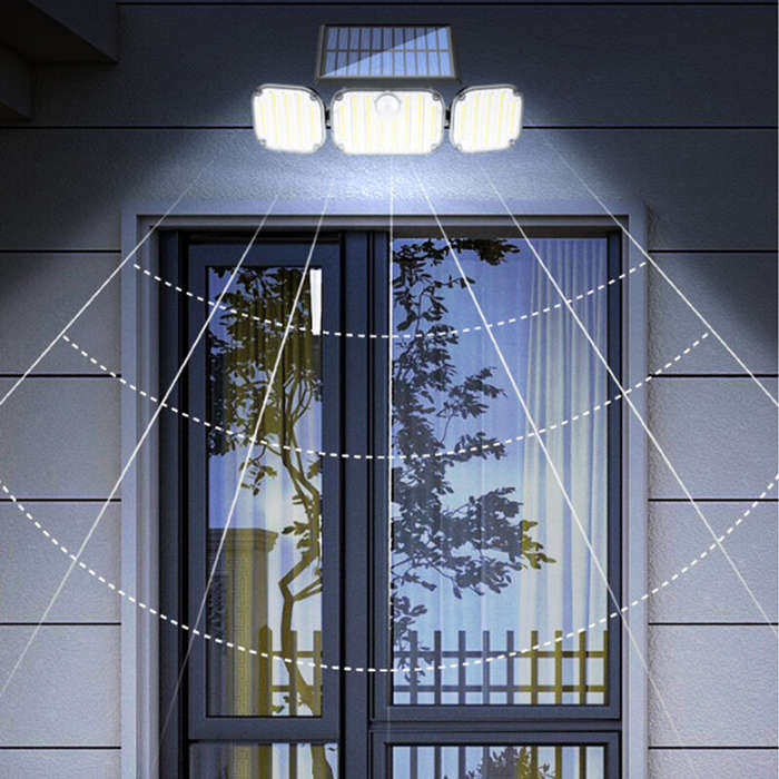 Type A - 3-Head Motion Sensor Solar Light 350LM IP65 Waterproof Remote Control Floodlight 164/238 LE