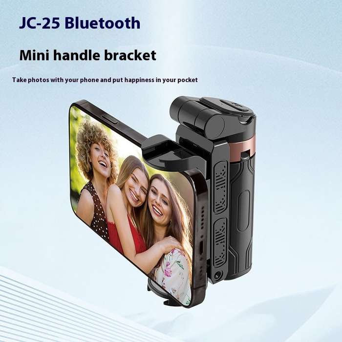 Black - JC-25 Mini Selfie Stick Portable Universal Floor-standing Quadruped Mobile Phone Photography