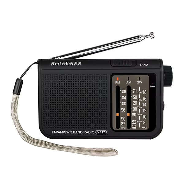 Black - Retekes V117 Radio FM Portable Radios AM FM SW All Waves Radio Multiband Shortwave Full Band