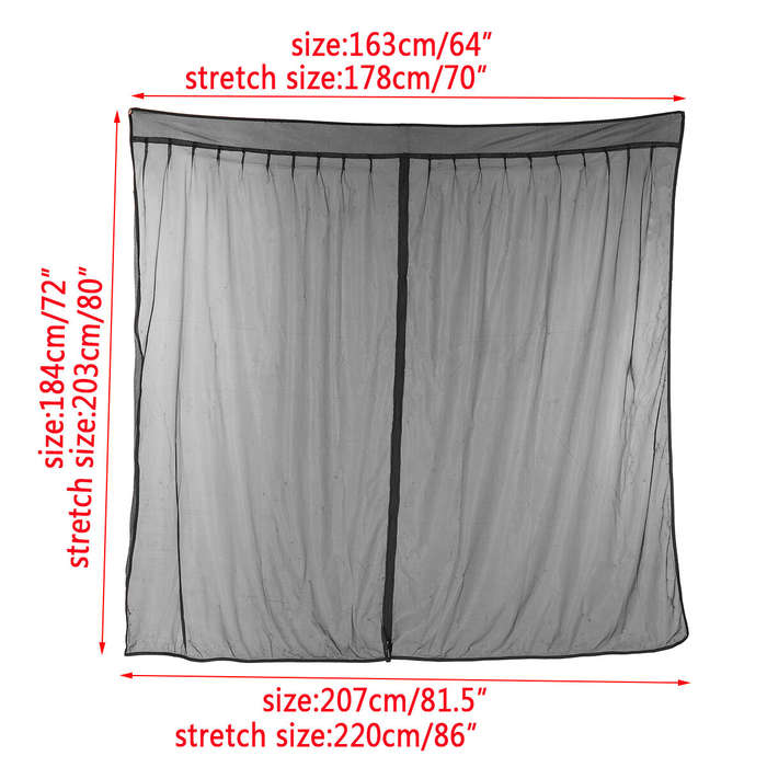 Magnetic Screen Back Anti-mosquito Door Flyscreen Mesh Ventilation Sunshade Fly Curtain Net For Van