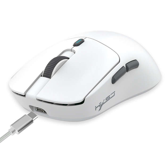 Black - HXSJ T68 Tri-mode Wireless Gaming Mouse PAW3311 Chip 1200-12000DPI TTC 20 Million Times 2.4G