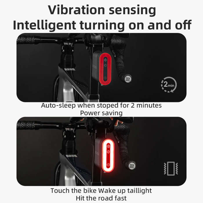 ROCKBROS Bicycle Bluetooth Smart Lock Taillight Dual Function IPX6 Waterproof 5 Lighting Modes Type-