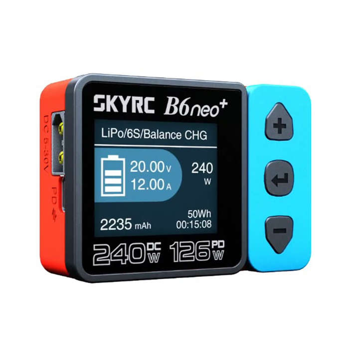 Blue - SkyRC B6neo+ DC 240W 10A PD 126W Multi-function Smart Charger for RC Aircraft Charge 1-6cells