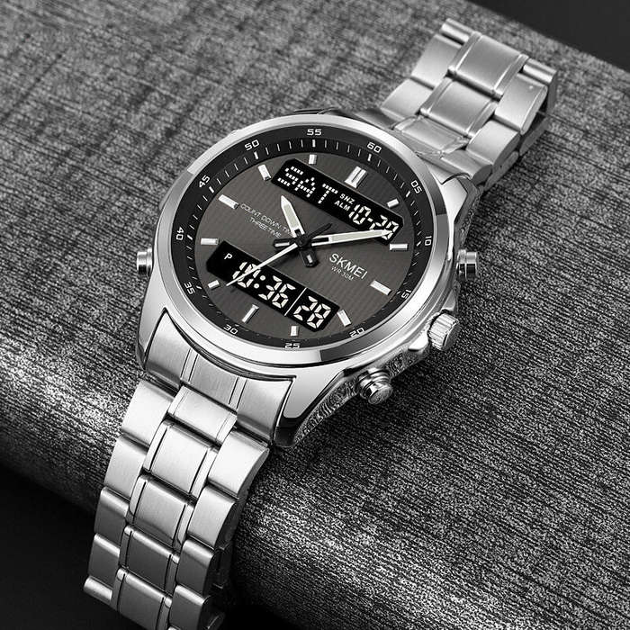Black - SKMEI Men's Sports Digital Watches Double Display Chronograph Watch Waterproof Luminous Alar