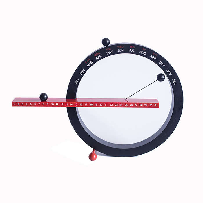 Black - Creative Magnetic Perpetual Calendar Ornaments Creative Magnetic Ball Wall Clock Perpetual W